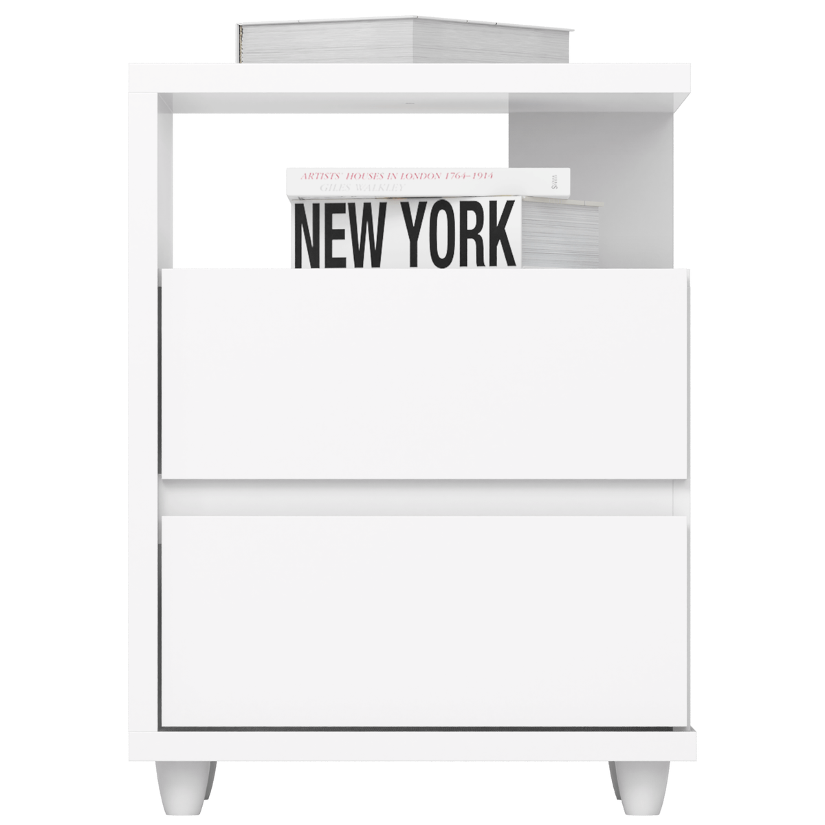 Mesa de Cabeceira Campeche Henn 2 Gavetas Branco