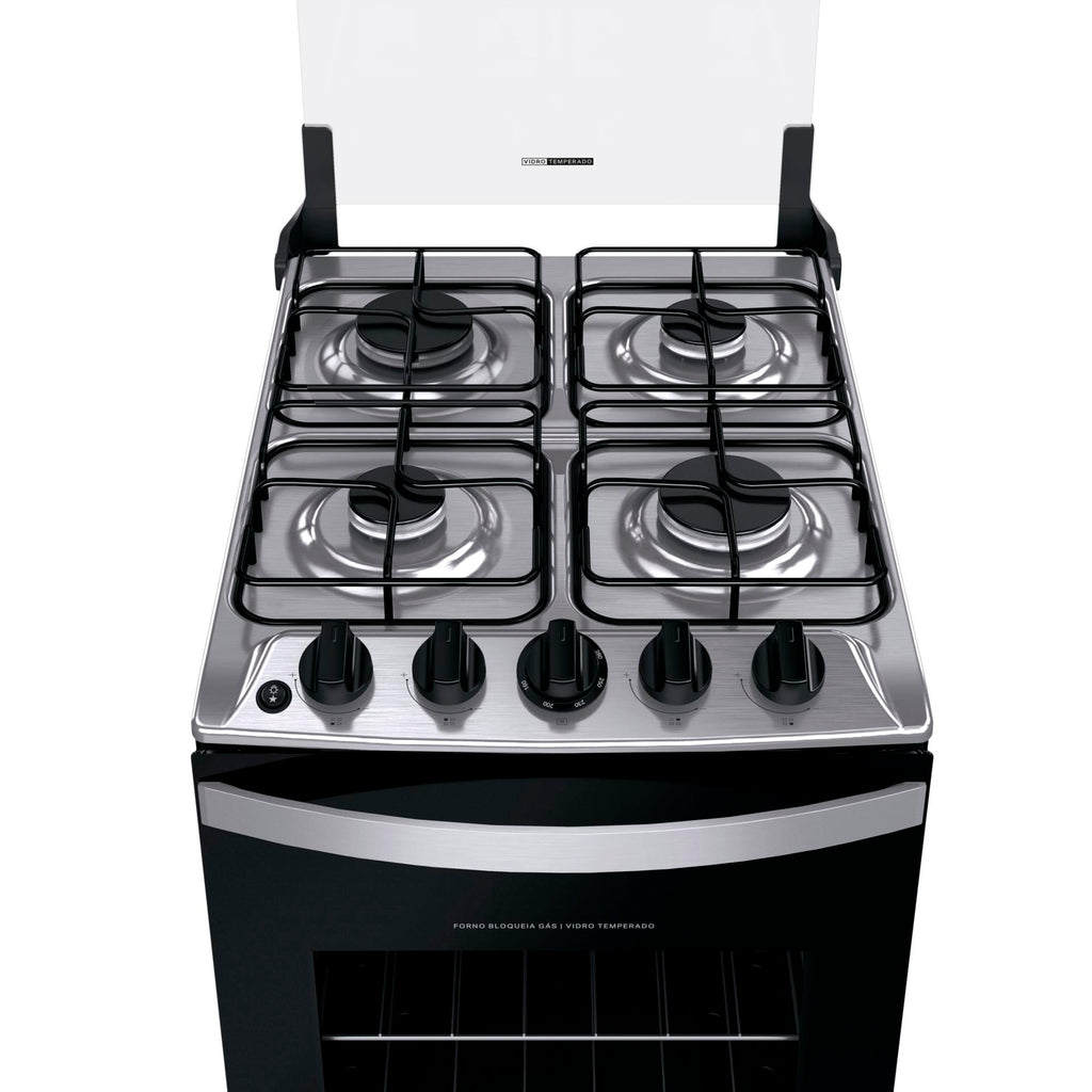 Fogão 4 Bocas Brastemp BFO4NBB Piso Duas Prateleiras com Alturas Ajustáveis Branco Bivolt