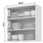 Armário Aéreo de Cozinha Americana Henn 100% MDF 2 Portas 80cm Branco HP