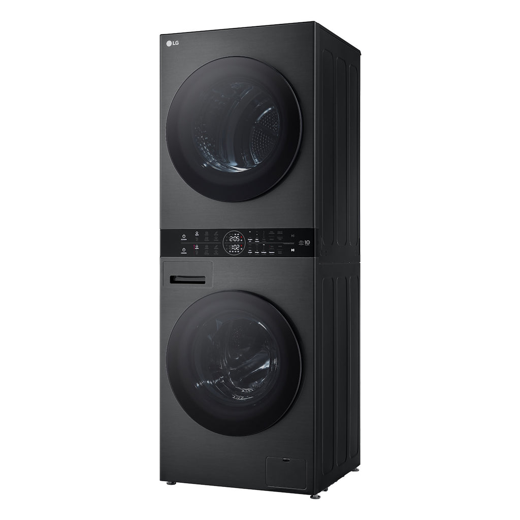 Lavadora e Secadora 14kg LG Torre WashTower AI DD Smart Black Inox 220V