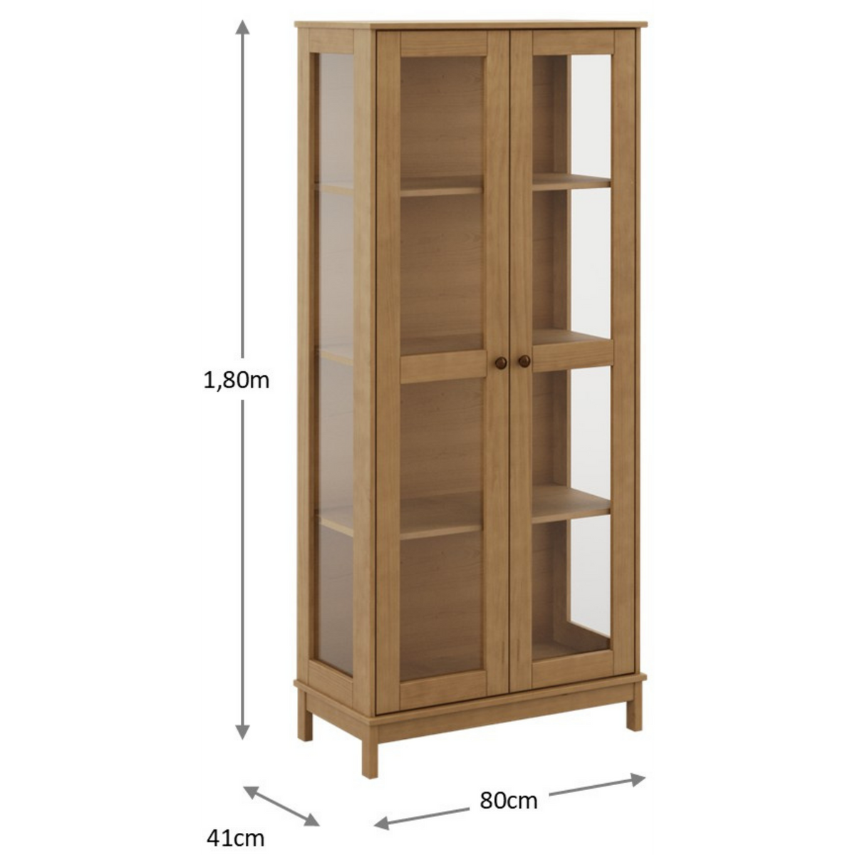 Cristaleira Essência Finestra 80cm 2 Portas Freijó