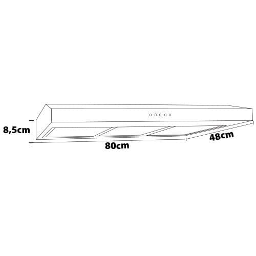 Depurador de Ar Slim Suggar 80cm 3 Velocidades DPS182PT Preto 220V