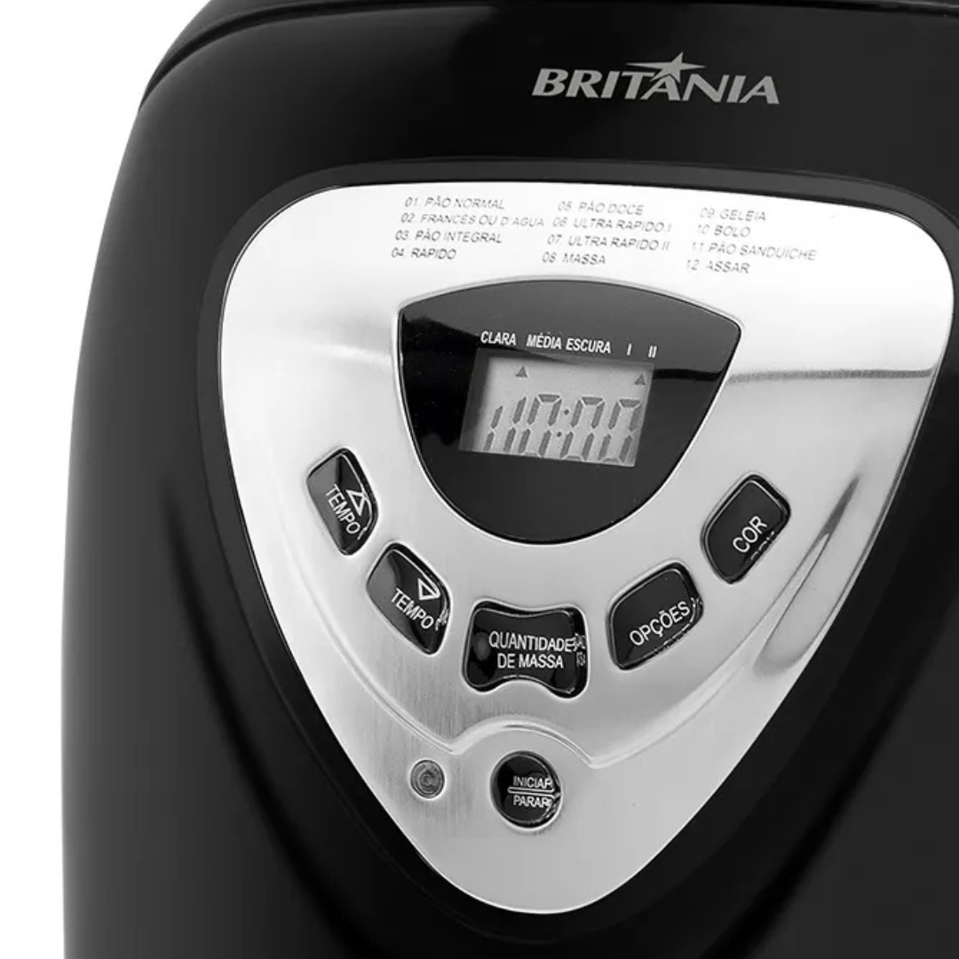 Panificadora Britânia Multi Pane 12 Programações Preto 220V