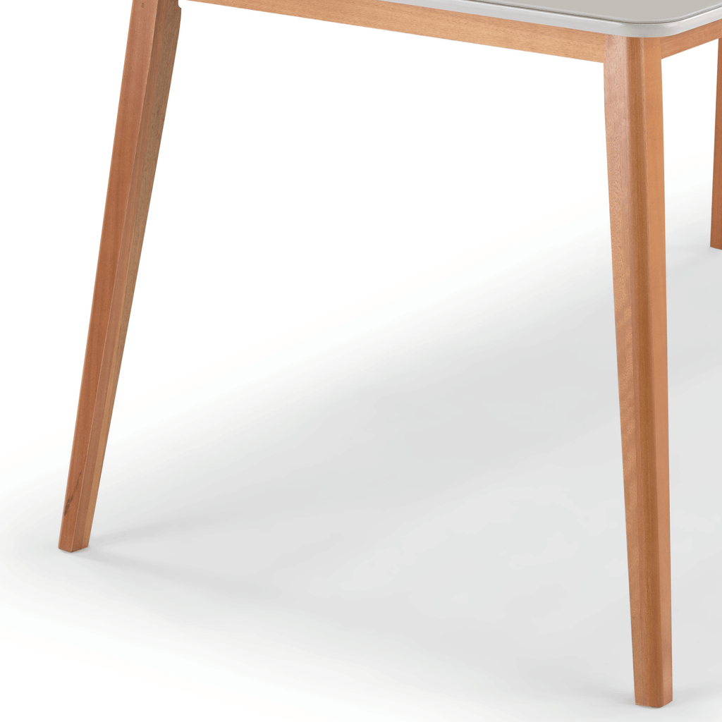 Mesa Retangular Melissa Artsoli 120x80cm Tampo de Vidro Off White