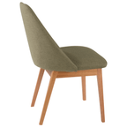 Cadeira Carol Artsoli Castanho Claro Linho Verde