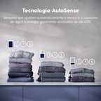 Lavadora de Roupas Electrolux 12KG LFC12 Lavagem Inteligente Inverter com Água Quente Cinza Ônix 220V