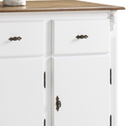 Balcão Buffet Rústico Linz com Pés Luiz XV 132cm 3 Portas 2 Gavetas Branco e Imbuia