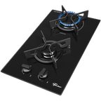 Cooktop à Gás Fischer 2 Bocas Fit Line Trempe Iron Preto Bivolt