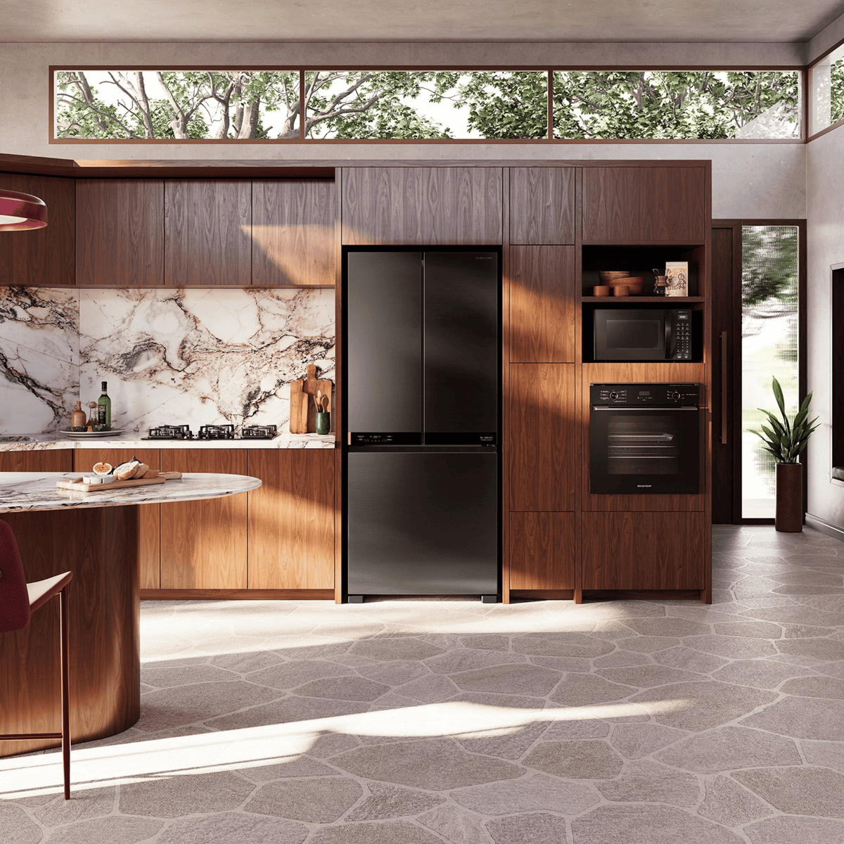 Refrigerador Brastemp 630L BRO88AEXNA 3 Portas Inteligente B=Smart French Door Inverter Black Inox Bivolt