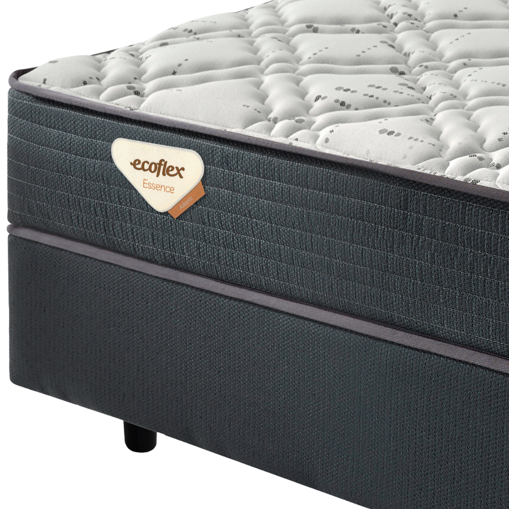 Conjunto Cama Box Adapto Casal Ecoflex 138x188x61cm Molas Ensacadas Wide