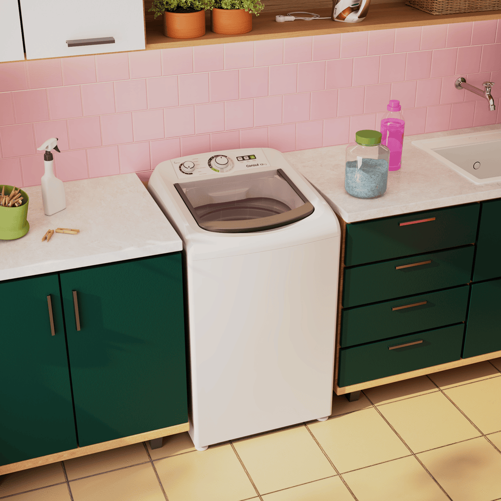 Lavadora de Roupas Consul 13Kg CWH13AB Dosagem Econômica Cesto Inox Branca 220V