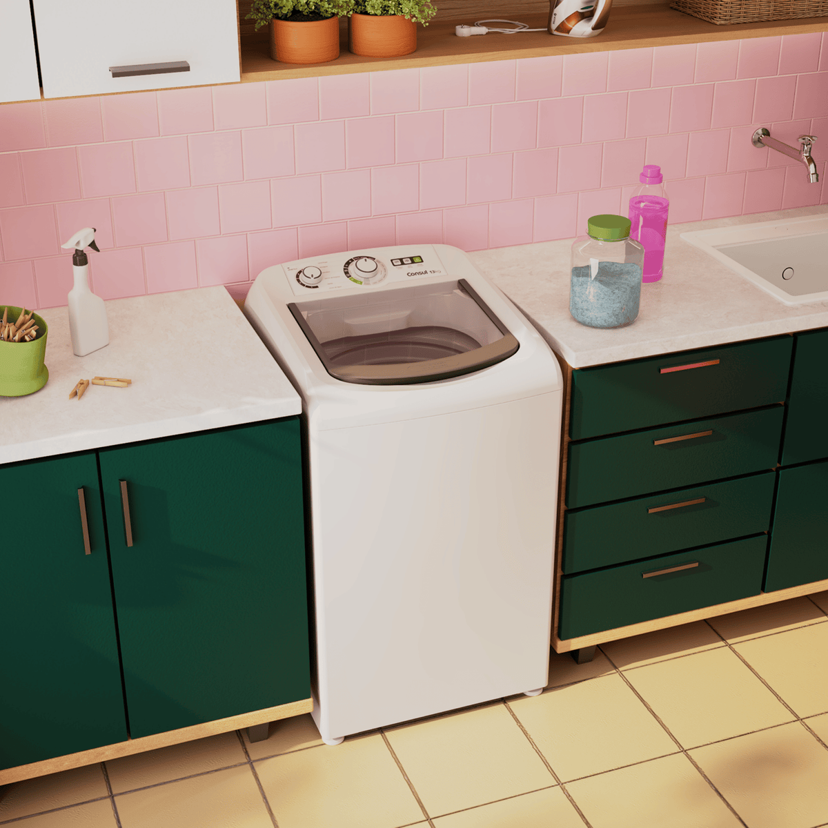 Lavadora de Roupas Consul 13Kg CWH13AB Dosagem Econômica Cesto Inox Branca 220V