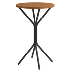 Mesa Bistro Oxford Kappesberg 65cm Crome Preto Fosco com Canela