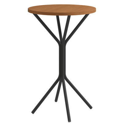 Mesa Bistro Oxford Kappesberg 65cm Crome Preto Fosco com Canela
