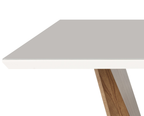 Mesa Quadrada Diamond Ferrati 150x150cm Champanhe Tampo com Vidro Off White