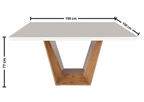 Mesa Quadrada Diamond Ferrati 150x150cm Champanhe Tampo com Vidro Off White