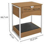 Mesa de Cabeceira com Cama Pet Kappesberg 1 Gaveta Canela e Branco