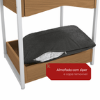 Mesa de Cabeceira com Cama Pet Kappesberg 1 Gaveta Canela e Branco