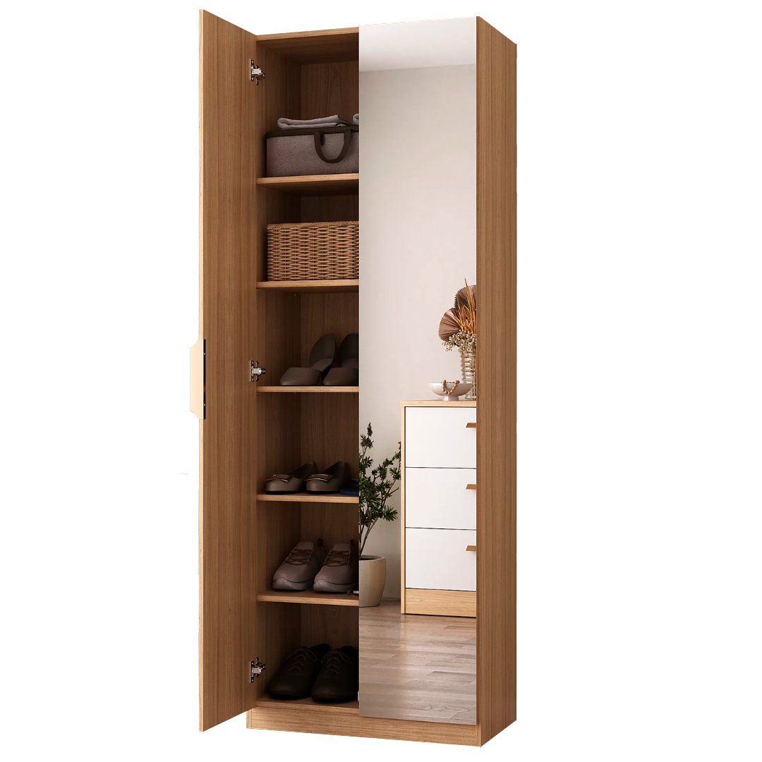 Sapateira Sublime Mambel 64x187 com 2 Portas de Espelho Olmo