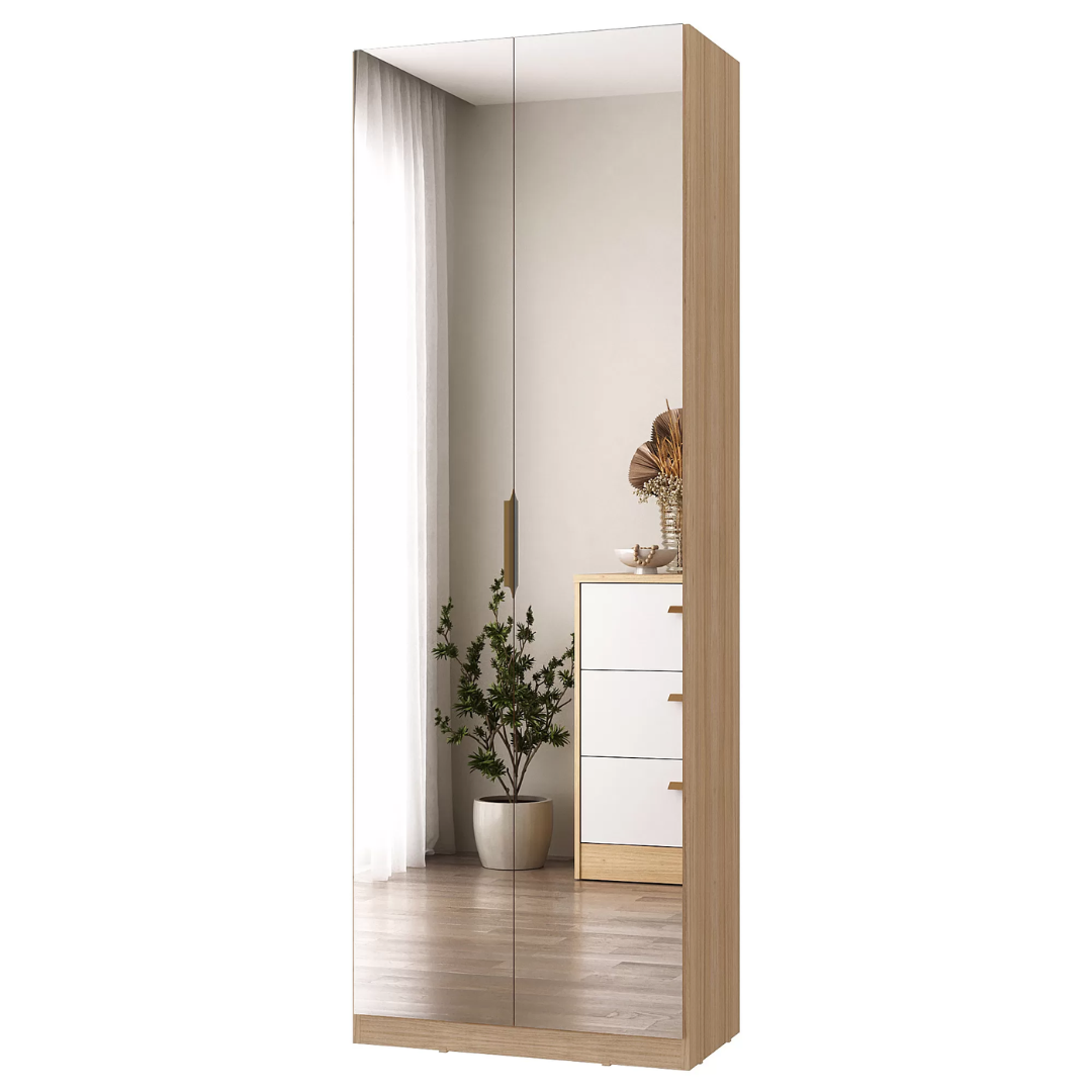 Sapateira Sublime Mambel 64x187 com 2 Portas de Espelho Olmo