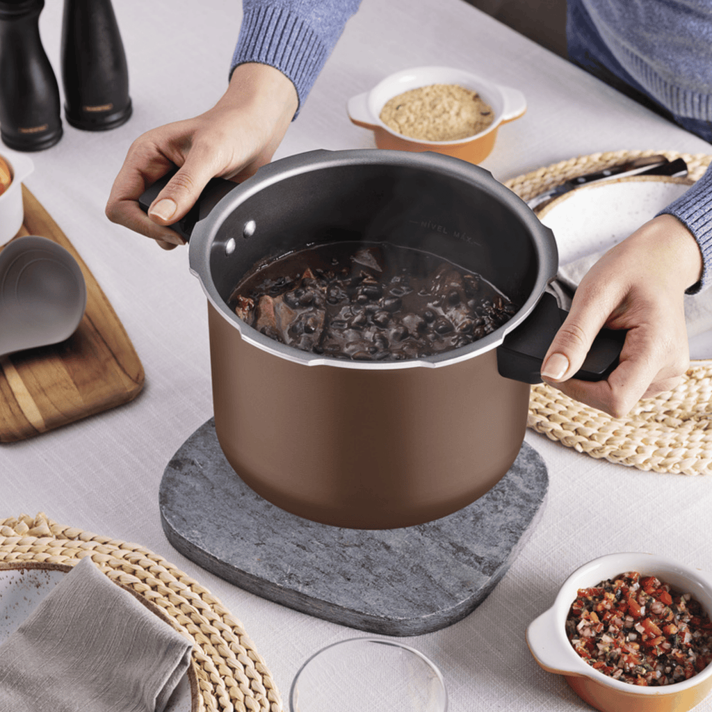 Panela de Pressão Tramontina 4,5L Arizona Indução Antiaderente Starflon Max Mocaccino