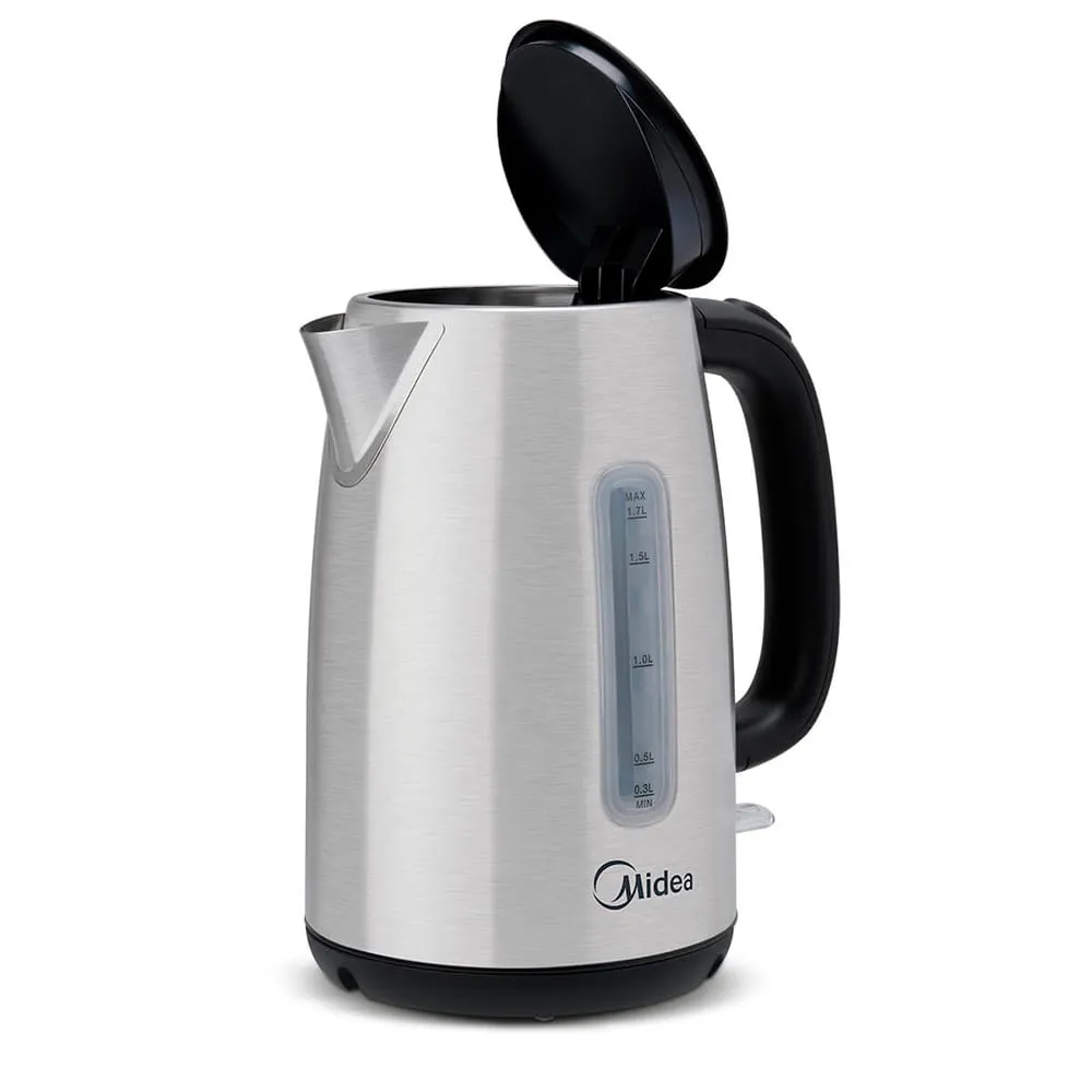 Chaleira Elétrica Midea 1,7L EKA23X2 com Visor Inox/Preto 220V