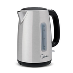 Chaleira Elétrica Midea 1,7L EKA23X2 com Visor Inox/Preto 220V