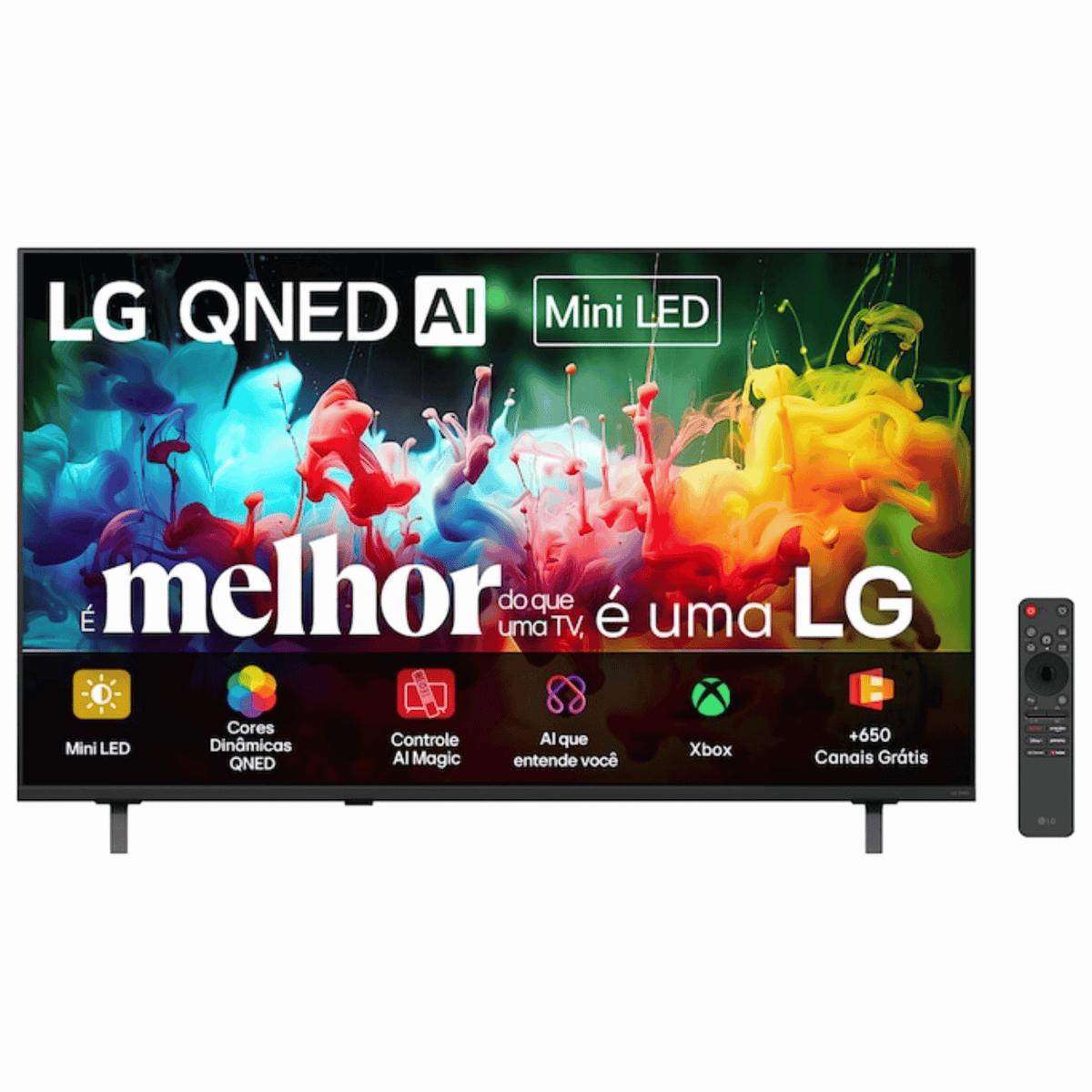 Smart TV QNED 55" 4K LG Mini LED AI QNED70 Preto Bivolt