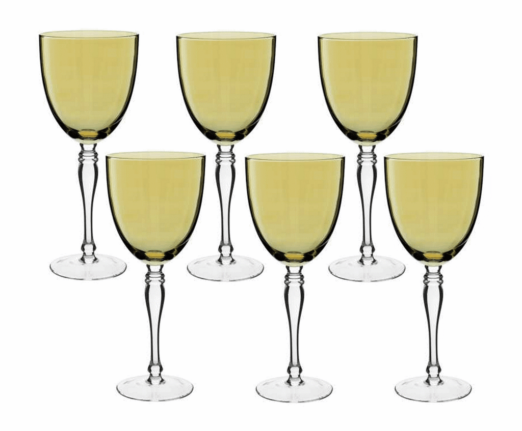 Jogo de 6 Taças GS para Água Lushe em Vidro 440ml Ambar