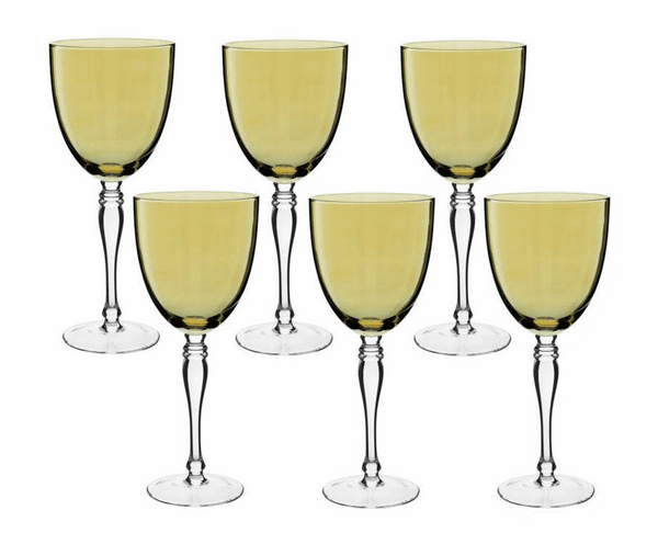 Jogo de 6 Taças GS para Água Lushe em Vidro 440ml Ambar