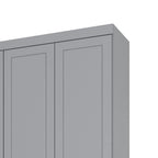 Roupeiro Americano Henn 262cm 6 Portas 4 Gavetas Cinza