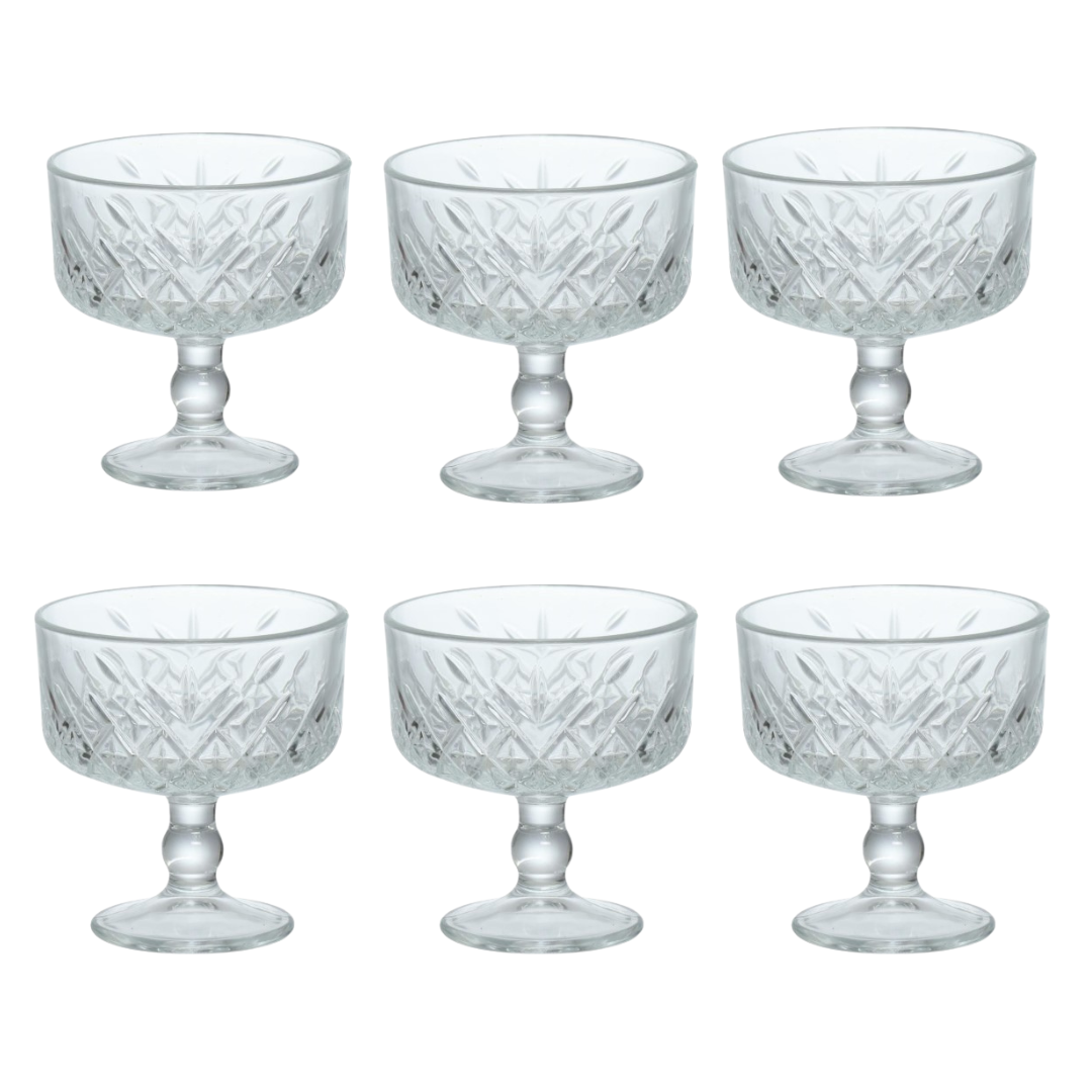 Jogo de 6 Taças de Vidro Etilux Solano 260ml