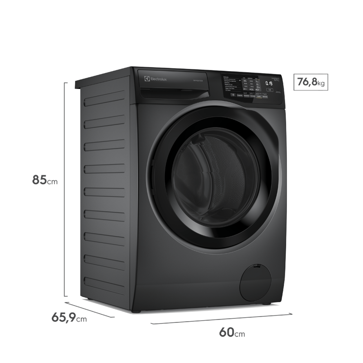 Lava e Seca Electrolux 12kg LSC12 Inverter Lavagem Inteligente Cinza Ônix 220V