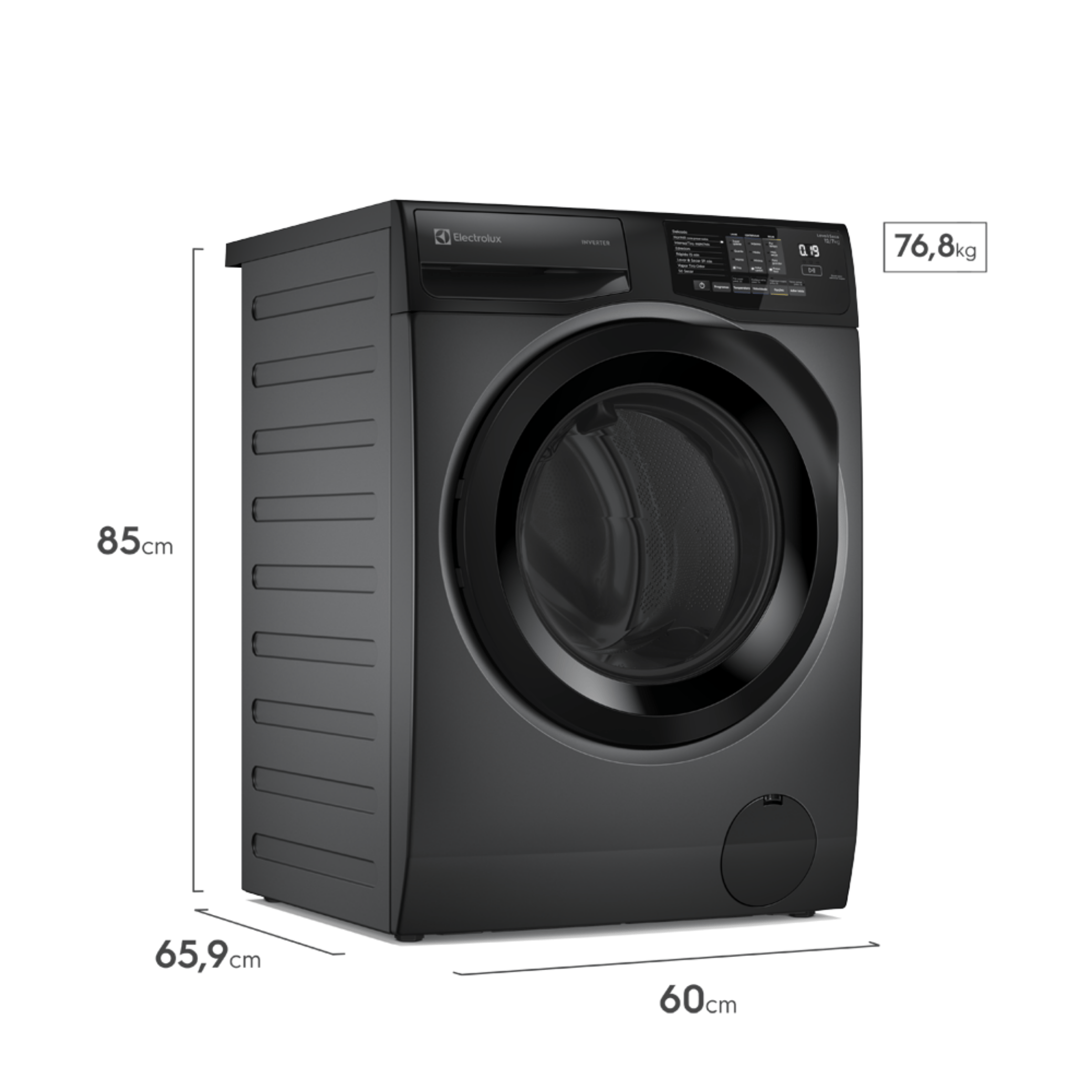 Lava e Seca Electrolux 12kg LSC12 Inverter Lavagem Inteligente Cinza Ônix 220V