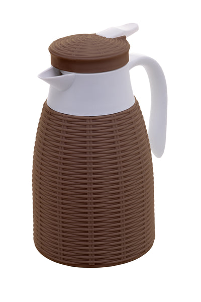Garrafa Térmica Coliseu 1L Com Rattan Marrom
