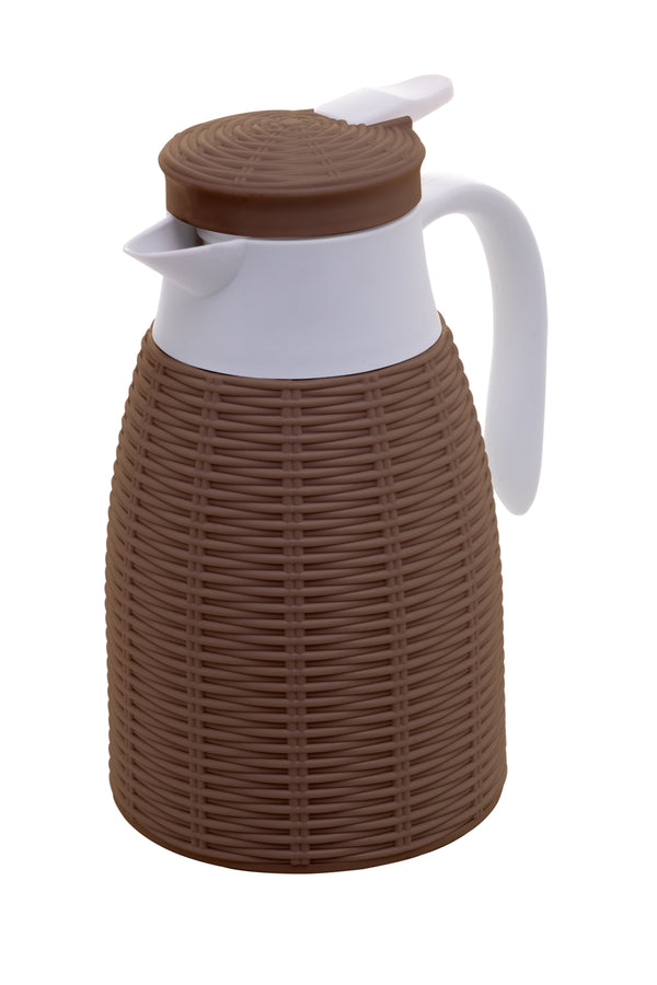 Garrafa Térmica Coliseu 1L Com Rattan Marrom