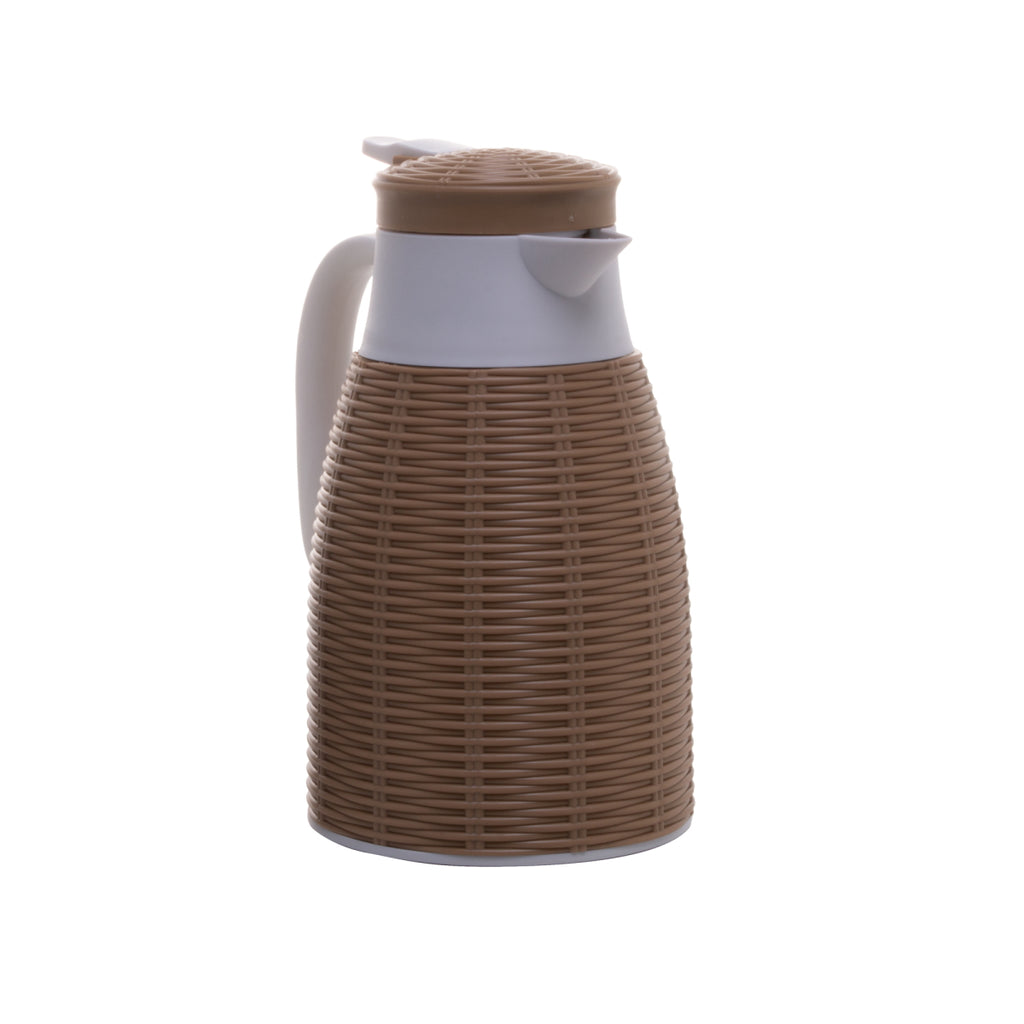 Garrafa Térmica Coliseu 1L Com Rattan Marrom