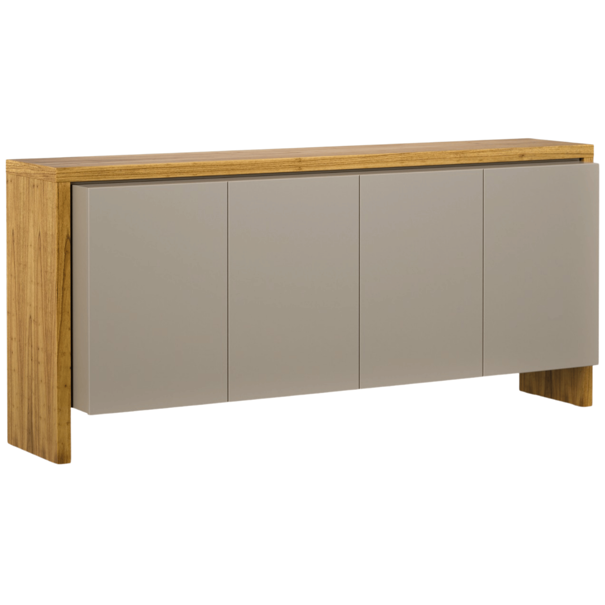 Balcão Buffet Nord Imcal 180cm 4 Portas 1 Gaveta Off White e Cinamomo