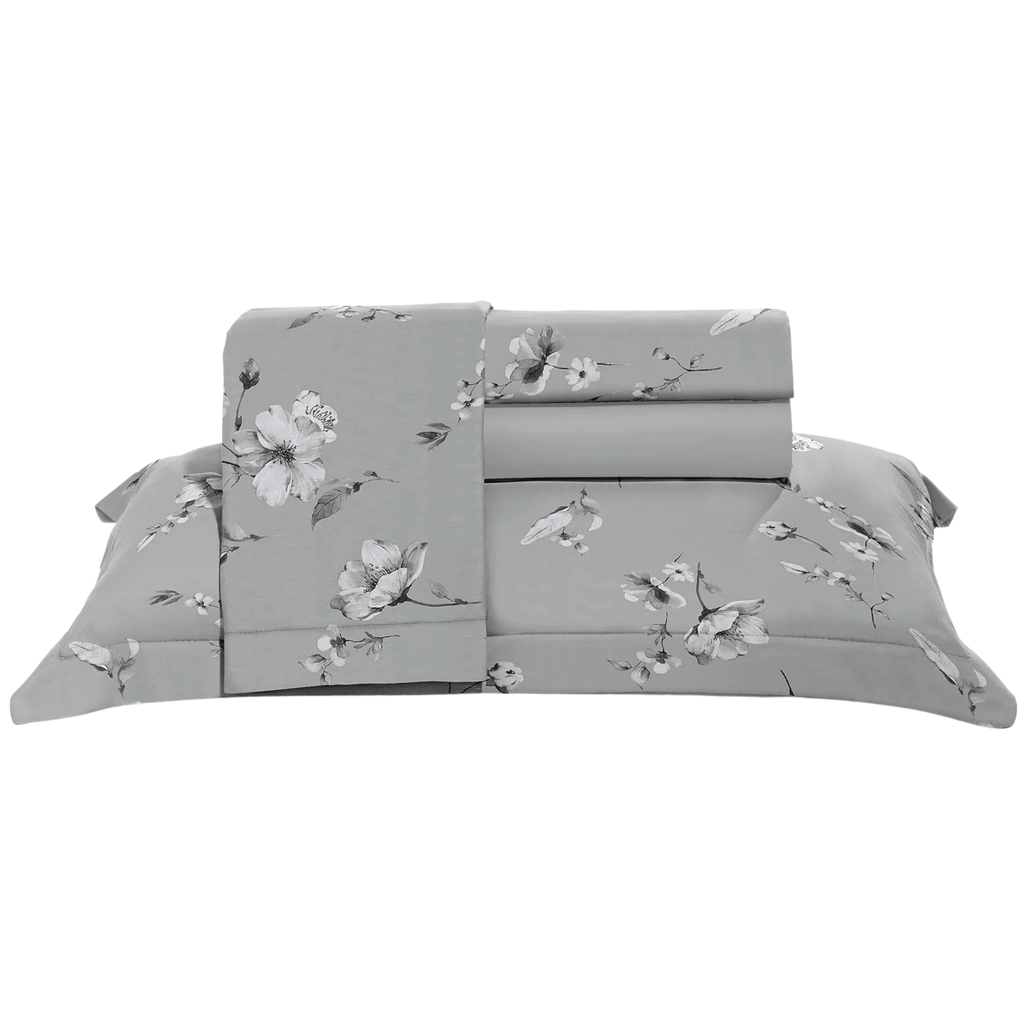 Jogo de Roupa de Cama King 4 peças Hedrons Toque de Algodão Nature