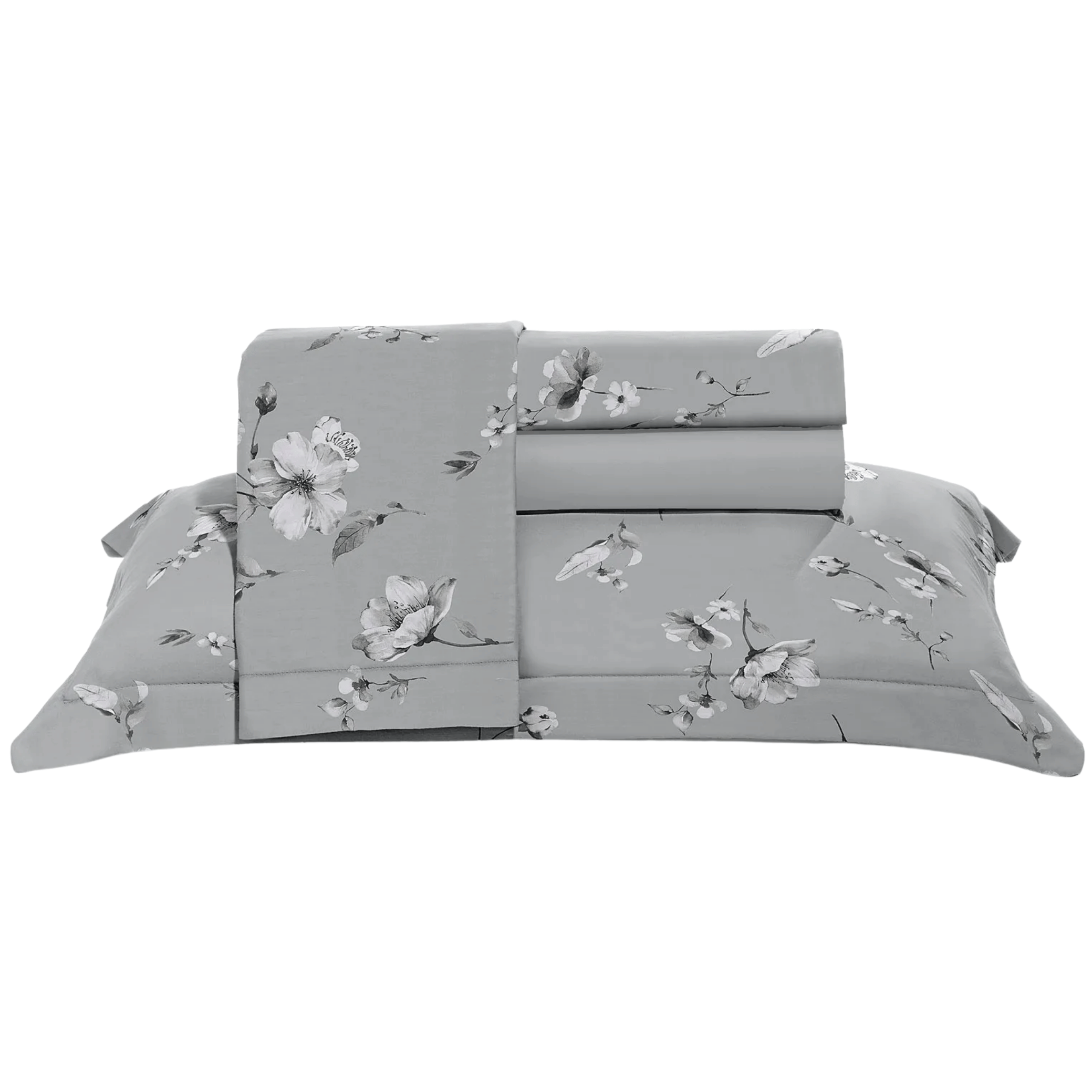 Jogo de Roupa de Cama King 4 peças Hedrons Toque de Algodão Nature