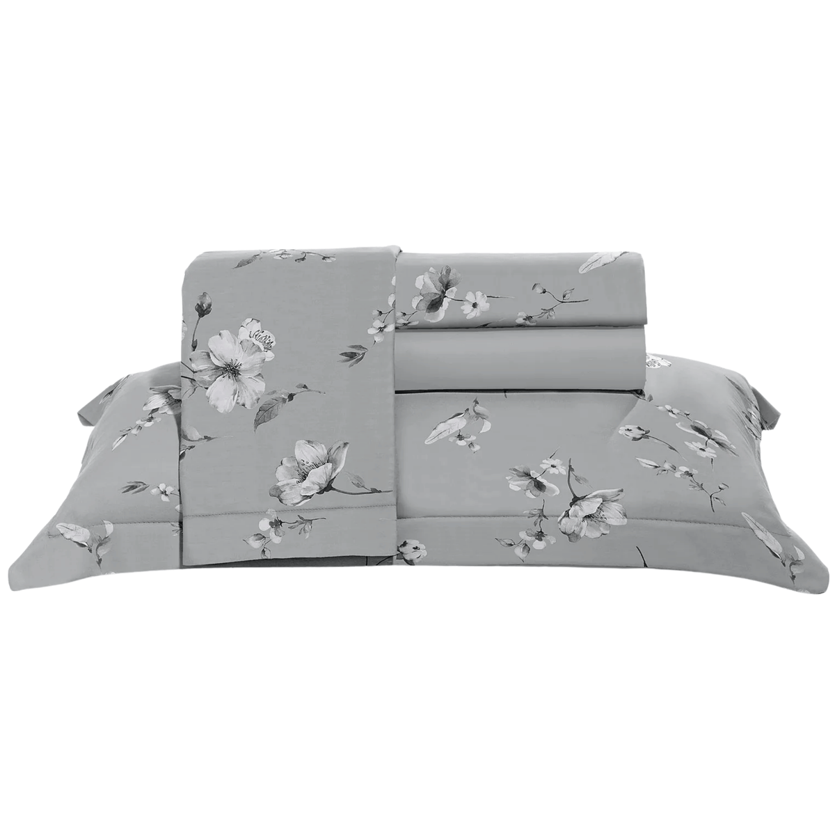 Jogo de Roupa de Cama King 4 peças Hedrons Toque de Algodão Nature