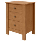 Mesa de Cabeceira Maggiore Lopas 3 Gavetas Amêndoa Clean