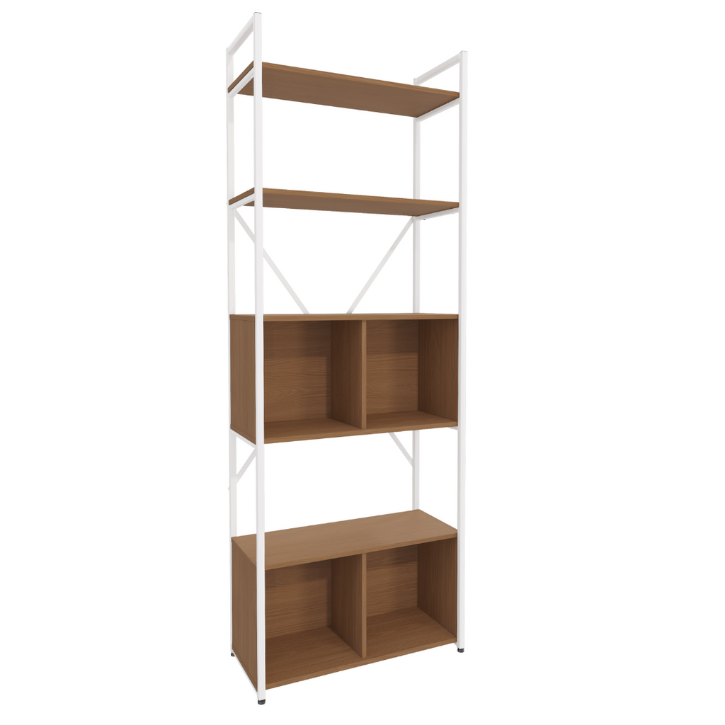 Estante Kappesberg com Portas e 3 Prateleiras LI018 Canela e Branco