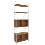 Estante Kappesberg com Portas e 3 Prateleiras LI018 Canela e Branco