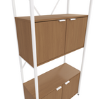 Estante Kappesberg com Portas e 3 Prateleiras LI018 Canela e Branco