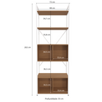 Estante Kappesberg com Portas e 3 Prateleiras LI018 Canela e Branco