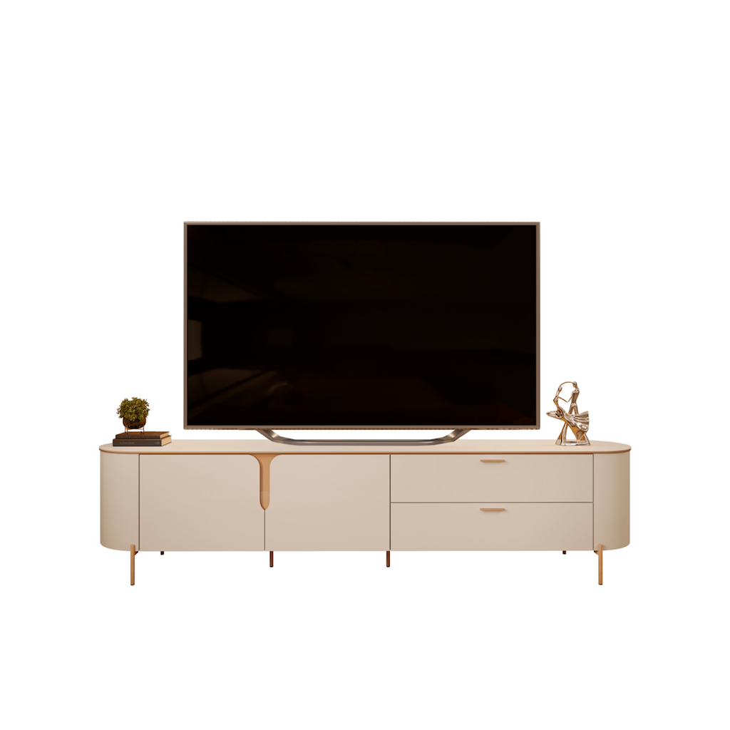 Rack Celine 241cm 100% MDF DJ Móveis 2 Portas 2 Gavetas Off White