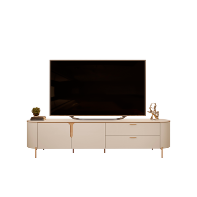 Rack Celine 241cm 100% MDF DJ Móveis 2 Portas 2 Gavetas Off White