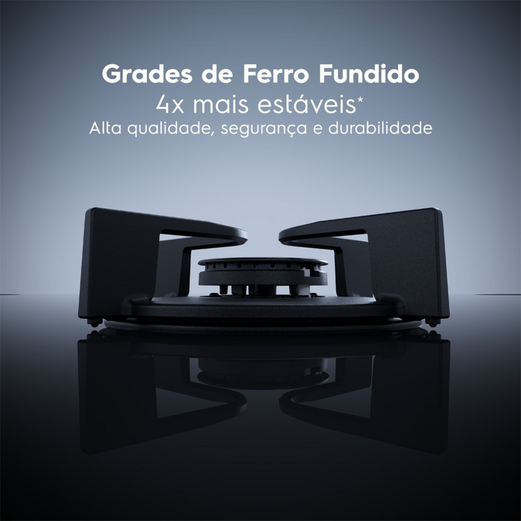 Cooktop a Gás Electrolux 5 Bocas KE5PS Pro Series Multi Chama Preto Bivolt