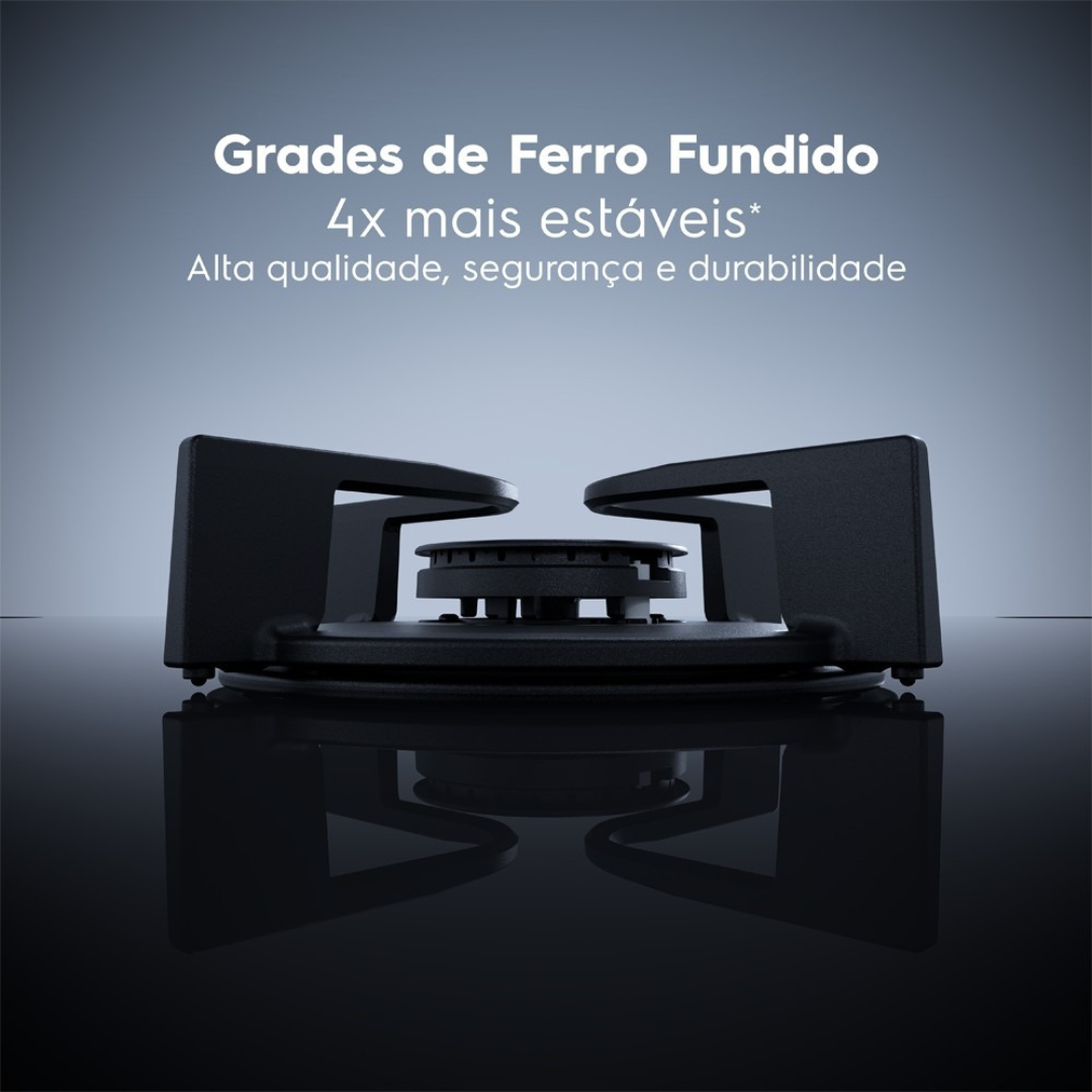Cooktop a Gás Electrolux 5 Bocas KE5PS Pro Series Multi Chama Preto Bivolt